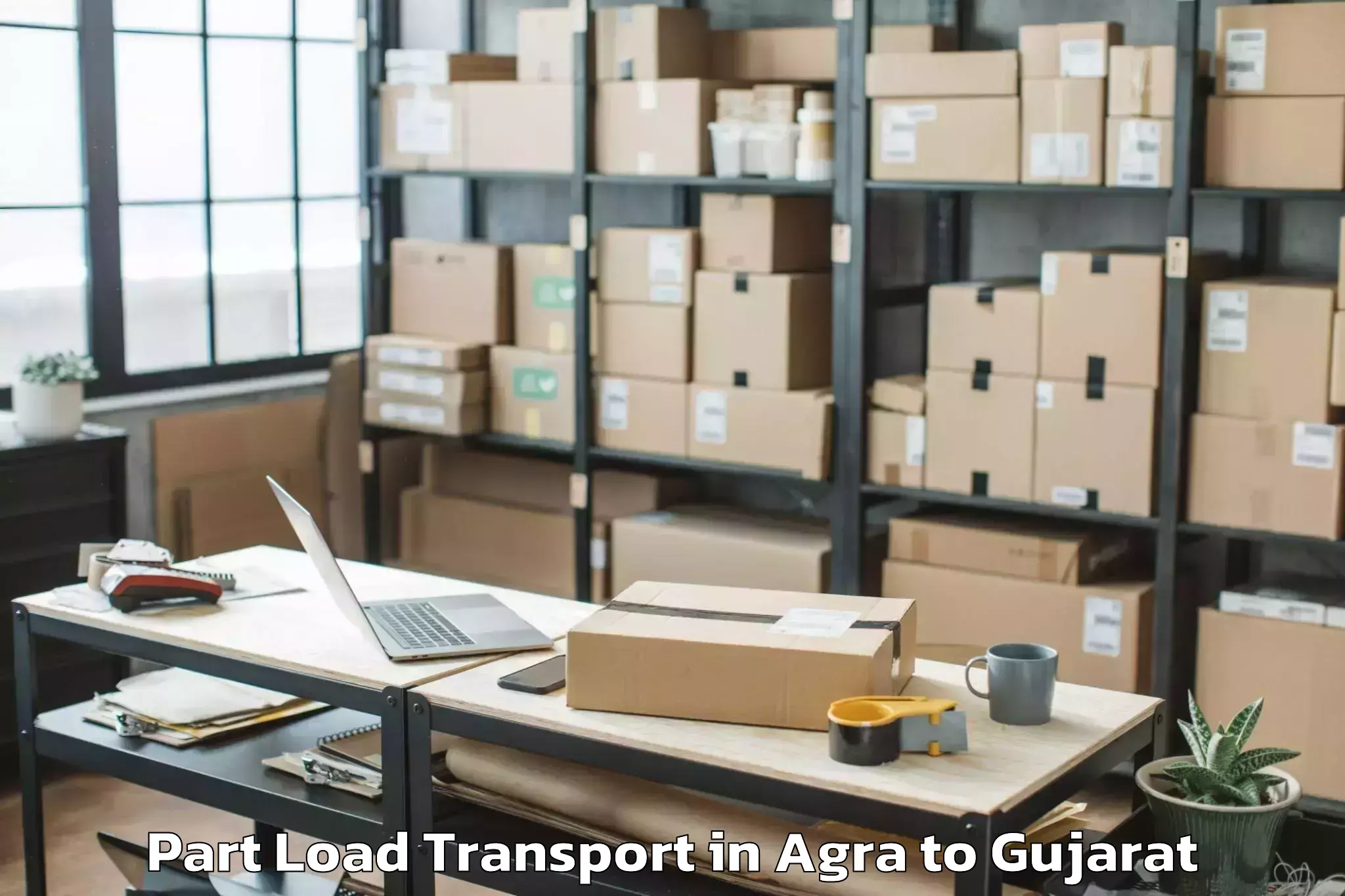 Reliable Agra to Junagadh Part Load Transport